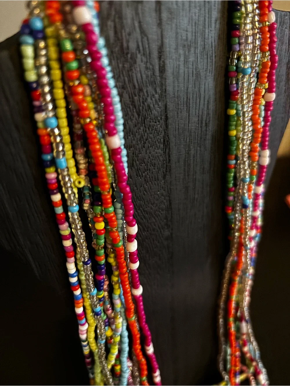 Bundle and Save! Multicolor Seed Bead Layered Necklace - Picture 2 of 4